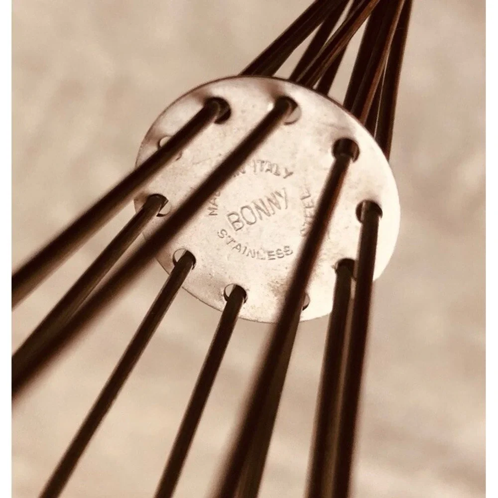 Vintage Bonny‎ Stainless Steel Whisk White Plastic Handle Made In Italy